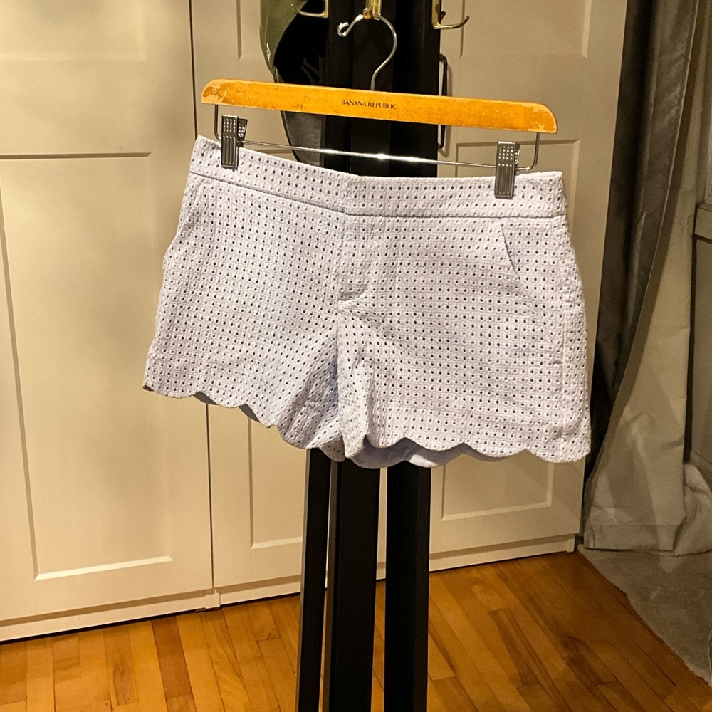 Club Monaco Blue Eyelet High Waist Shorts